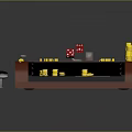 Casino Game Table With Red Dice Yellow Chips Wine Glass And Numbered Layout