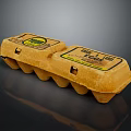 Grade A Large Fresh Eggs In Two Brown Paper Egg Cartons 3d model