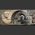 Ancient Cannon In Historical Stone Fortress With Brick Archway Structure