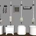 Modern mop pool mop pool mop pool basin faucet towel rack mop 3d model