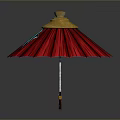 Red Umbrella Design With Yellow Top Red Canopy Ribs And Handle