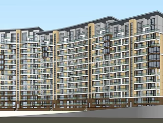 modern high-rise residence 3d model