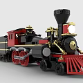 Brick Built Vintage Steam Locomotive With Red Black Details
