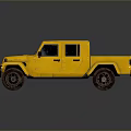 Yellow Military Pickup Truck Off Road Exterior Design With Durable Wheels