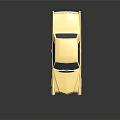 Golden Vintage Car With Retro Streamlined Body Front Grille Chrome Details And Shiny Finish Reflection