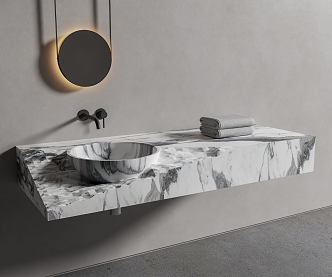 Modern wash basin stone basin 3d model