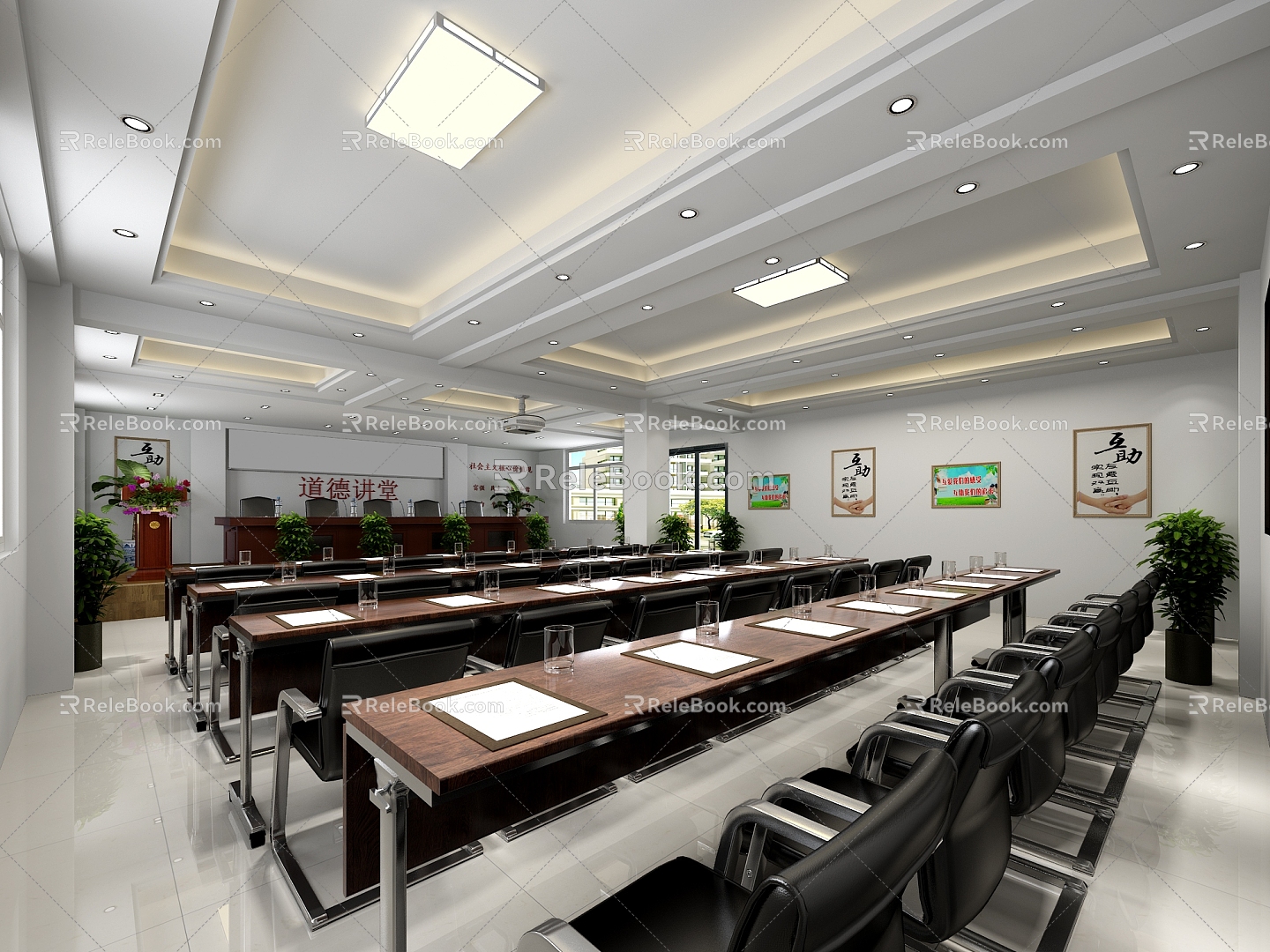 Traditional Chinese Conference Hall Organization Hall 3d model