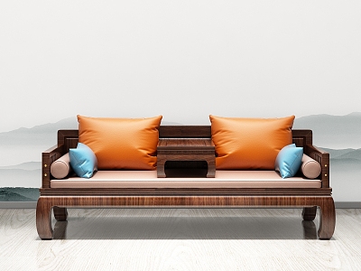 New Chinese-style Lohan Bed Sofa 3d model