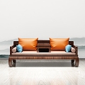 New Chinese-style Lohan Bed Sofa 3d model