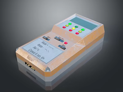 Computerized Control Panel Device With Digital Display Colorful Buttons And Knobs 3d model