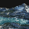 Snowy Mountain Snowscape Alpine Glacier Mountain Lake Mountain Valley Winter Peak Arctic 3d model