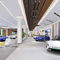4S Store Showroom Modern Interior With Multiple Cars On Display And Comfortable Seating