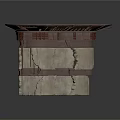 Ancient Circular Architectural Structure Model With Wooden Top And Stone Pillar Supports