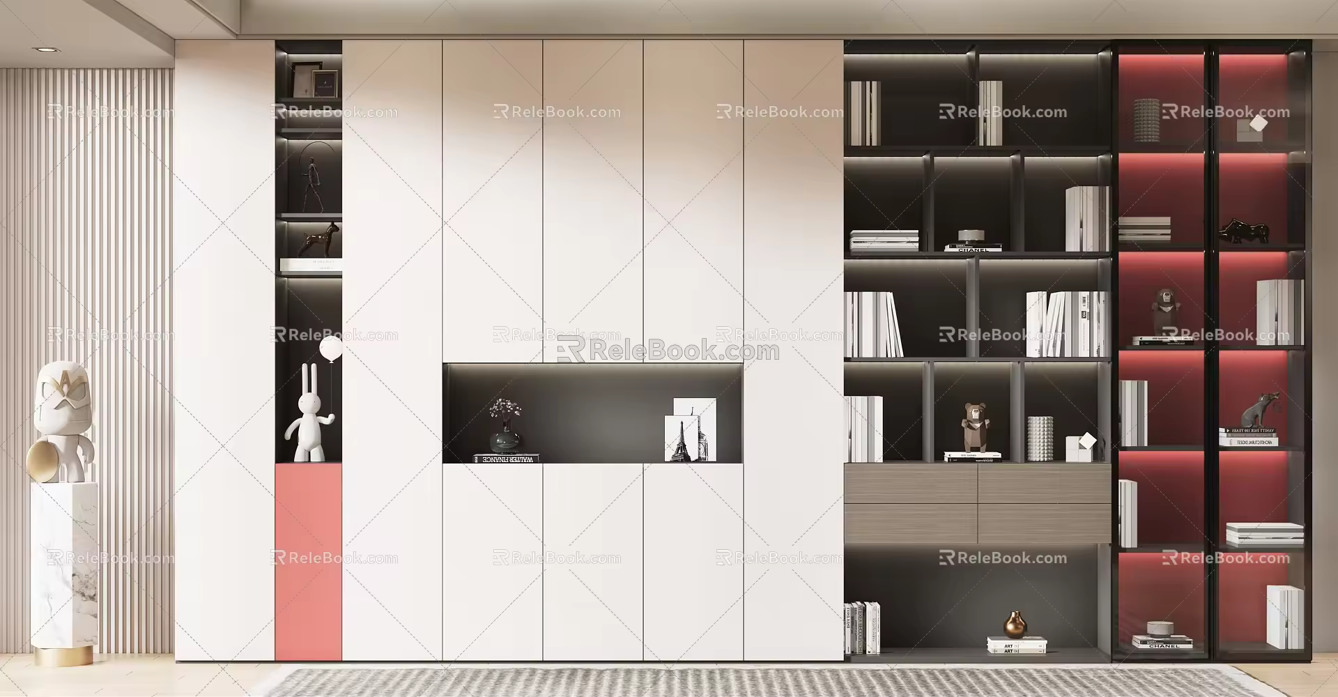 Modern bookcase 3d model