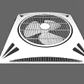 Modern Ceiling Mounted Air Conditioner Fan With White Grille And Ventilation 3d model