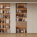 Modern Bookshelf Interior Design With Open Shelves Books Decorative Vases And Warm Lighting