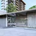 Modern Gate Demonstration Area Landscape 3d model
