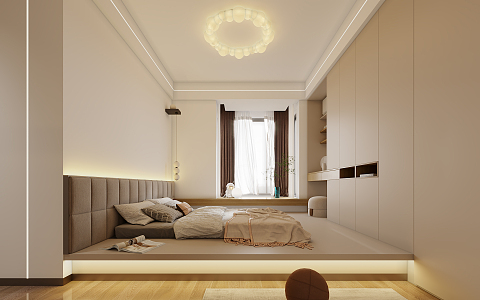 Modern Tatami Bedroom 3d model