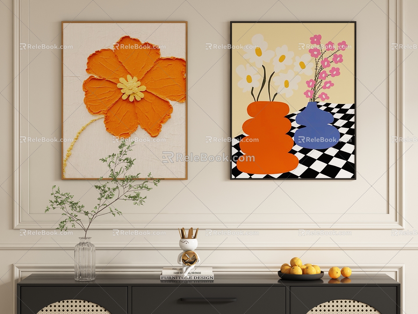 Modern Decorative Painting Hanging Painting 3d model