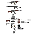 rifles exploded view rifles parts weapons 3d model