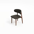 Modern Dining Chair With Wooden Legs And Leather Seat Backrest Design