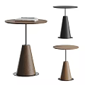 Modern Side Table Combination Solid Wood Round Side Table 3d model