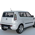 White Kia Soul Compact SUV With Boxy Design Black Accents And Silver Wheels
