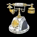 Vintage Office Telephone With Classic Rotary Dial And Metallic Finish Design