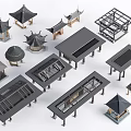 Chinese style landscape pavilion ancient pavilion 3d model