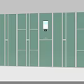 Green Smart Storage Lockers With Electronic Screens And Secure Door Locks 3d model