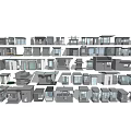 Various Architectural Models Showcasing Modern Residential Building Designs And Styles