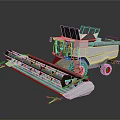 White Combine Harvester Modern Industrial Design With Red Wheels And Harvesting Header