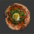 Delicious Italian Style Pizza With Fresh Tomato Mozzarella Spinach And Crispy Baked Crust