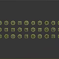 White Decorative Tower Models Arranged On Gray Background For