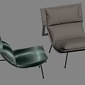 Modern Leisure Accent Chairs With Green Brown Velvet Cushions And Metal Legs Design