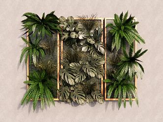 Modern Plant Wall 3d model