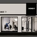 Modern Clothing Store Interior Design With Display Racks Cashier Counter And Mannequin