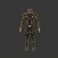 Hooded Dark Armored Warrior Outfit With Spiked Shoulders And Leather Details