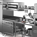 Stainless Steel Kitchen Appliances Including Oven Refrigerator Microwave And Range Hood