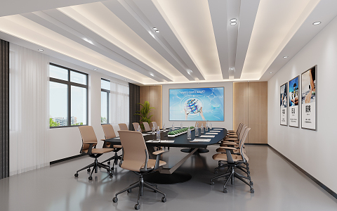 Modern Meeting Room Meeting Table and Chair 3d model