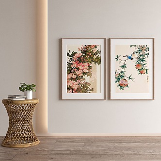 New Chinese Plant Painting Decorative Painting 3d model