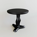 Modern Black Side Table With Round Top And Unique Curved Base Design 3d model