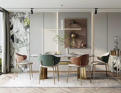 Light Luxury Restaurant 3d model