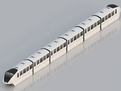 Modern High Speed Train With Streamlined Front White Body And Multiple Carriages 3d model
