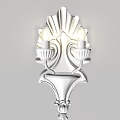 Elegant White Classic Wall Sconce with Two Bulbs and Ornate Decorative Patterns 3d model