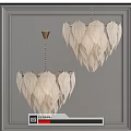 Elegant White Leaf Shaped Chandelier With Metal Chain For Modern Interior Decor