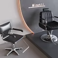 Black Leather Modern Swivel Leisure Chair With Metal Frame And Footrest Design