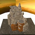 Natural Rock Formation Structure With Layered Textures And Brown Beige Layers