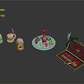 Colorful Tea Set Display With Teapot Cups Tray Sugar Jar And Open Box