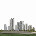 Modern High Rise Residential Complex With Lush Greenery And Water Surroundings
